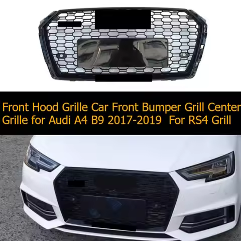 Front Hood Grille Car Front Bumper Grill Center Grille for Audi A4 B9 2017-2019 for RS4 Grill