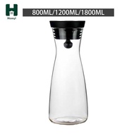 Homyl Beverage Pitcher Jug Glass Jug with Stainless Steel Lid Hot Cold Water Pitcher Cold Water Jug 