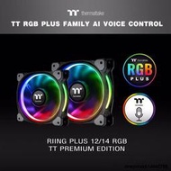 Tt臺式機電腦機箱水冷風壓扇CPU散熱風扇Riing Plus 12 LED RGB