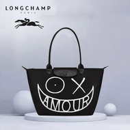[LONGCHAMP Bear] Longchamp x Andr é co branded large long handle Handbag Shoulder Backpack Top-Handle Bags
