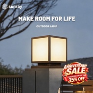 Sunray Mall Lampu Pagar Solar Gate Light Outdoor IP67 Waterproof Solar Pillar Light Fence Garden Led