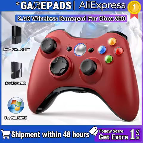For Xbox 360 Gamepad Wireless Vibration Joystick Xbox 360/PC Console Compatible with Windows 7 8 10 