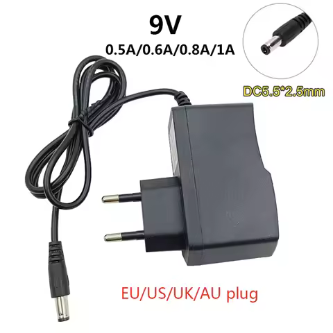 9V dc Power Supply 9v 1a 0.5A 0.6A 0.8A 1A AC/DC Adaptor 500mA 600mA 800mA 1000mA Power Adapter Univ