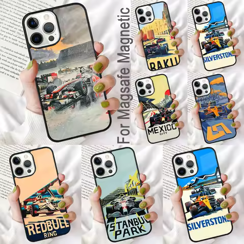 Formula 1 Racing F1 Car Magnetic Soft Phone Case for iPhone 16 Promax 15 Pro 13 14 Plus 11 12 Mini M