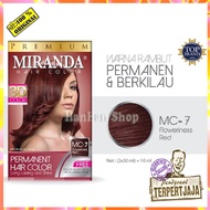 Miranda Hair Color MC-7 Floweriness Red Pewarna Rambut Permanen Aman Original Pewarna Rambut Cerah C
