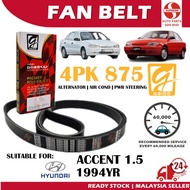 S2U Gaido Fan Belt Hyundai Accent 1.5 1994YR Air Cond Alternator Power Steering Tensioner Belt 4PK87