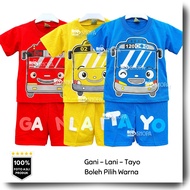 HMshopa - Boys' T-shirt Set with Tayo Gani Lani Little Bus Motif, Cute, cool, clothes for ages 1-9 y