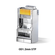 ZoeRax RJ45ผ่านการเชื่อมต่อ100ชิ้น CAT6a Cat6 RJ45ปลั๊กแบบโมดูลาร์ที่เชื่อมต่อเครือข่าย Utp/stp ชุบท