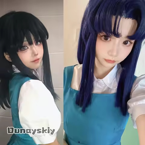 aBNNS*@Cosplay Anime Ranma 1/2 Akane Tendo Costume Blue Japanese-Style School Uniform Character Dail