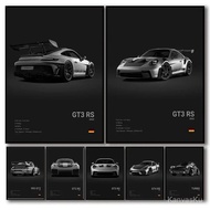 YKJ3 Modern Pop Wall Art German Luxury Supercar 911 GT3 RS Turbo HD Canvas Painting Poster Home Bedr