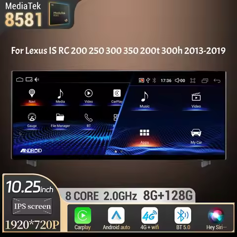 10.25"For Lexus IS RC 200 250 300 350 200t 300h 2013-2019 Car Radio Multimedia Navigation Wireless C