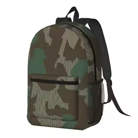 WW2 Germany Military Splinter Camo Splittertarn Camouflage Backpack Daypack Kids BookBag School Bag