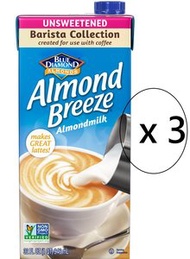 BLUE DIAMOND - Almond Breeze 無糖咖啡師調配級杏仁樂 946ml x 3 #素食 #杏仁奶