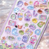 DAITING Kawaii 3D cứu trợ dán dễ thương phim hoạt hình Deco Dán DIY điện thoại hành lý xe máy máy tí