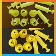 Plastic push nozzle yellow syringe 6-piece churros mold/ sago syringe cake mold/