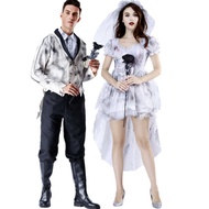 Halloween Costume Adult Ghost Bri Costume Horror Couple Ghost Bride cospy Costume Bloody