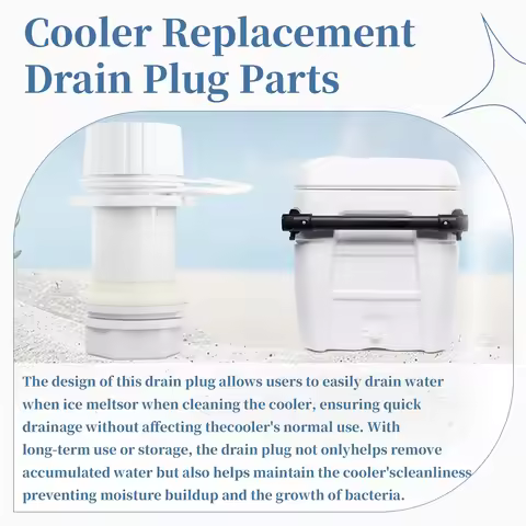 【Price Drop】Threaded Drain Plug with Plastic Tethered Cap for Igloo 50-165 Qt Coolers, Cooler Drain 