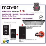 Mayer Kitchen BUNDLE DEAL &gt; Induction Hob + Gas Hob + 90cm Cooker Hood +PWP Oven