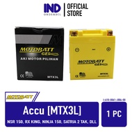 Aki-Accu-Acu Battery-Batre Kering-Gel Merk Motobatt MTX3L 3ah-3 Ah NSR 150 &amp; RX King Old-New &amp; Ninja 150 &amp; Satria 2 Tak Hiu-Lumba
