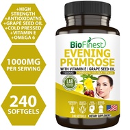 Biofinest Evening Primrose Oil 1000mg Supplement Grape Seed Oil Vitamin E Omega 6 Antioxidant PMS Sk