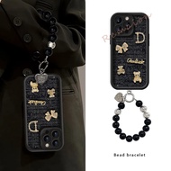 Cute Metal Bear Chain Case for IPhone 16 11 15 13 14 12 Pro Max Plus X XR XS MAX 6 6S 7 8 Plus SE 20