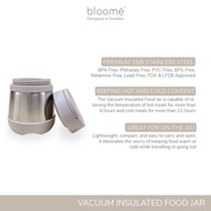 T05. BLOOME Vacuum Insulated Food Jar Baby| Thermos Stainless Steel makanan