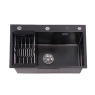 Kitchen sink stainless bak cuci piring stainless 1 lubang minimalis body 60*45CM/65*45CM/Perak Bak C