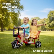 AAKids 129 3 Wheels Kids Bike 2 Seater Ideal for 2-6 yrs. old Wheel for Kids Children, Kiddie,Girls