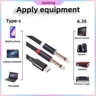 Star USB C to 6 35mm 1 4inch TRS Cable for Speaker Amplifiers Strong Pull Resistance