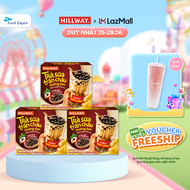 Combo 3 Trà sữa trân châu đường đen Hillway (4 gói trà sữa (28g) và 4 gói trân châu(30g)