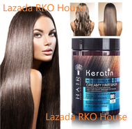 (Keratin Creamy 1L) Keratin Moisturizing &amp; Smoothing Creamy Hair Mask Organ Oil SPA Hair Treatment 1000ml