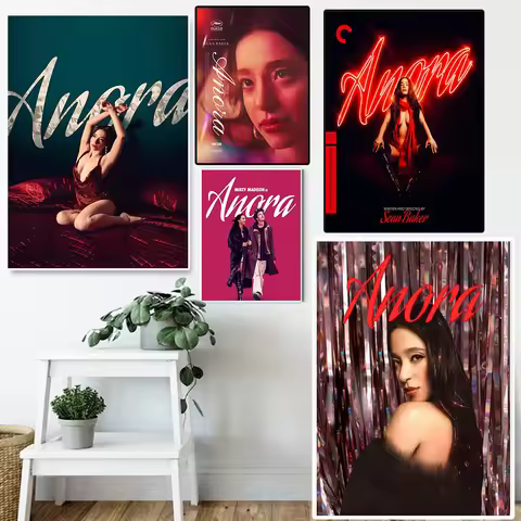 Anora Movie Poster Prints For Living Room Bedroom Home Decor Romantic Comedy Oscar Film HD Picture C
