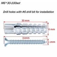 100set Angkur Baut Pengait Skrup Tembok M6/M8 Angkur Baut Tembok Wall Anchor Tembok Sekrup Dinding T