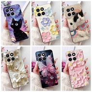For Honor X8c 2025 Cute Cat Butterfly Flower Pattern Casing HonorX8c X 8C 5G ABR-LX1 LX2 LX3 Soft Si