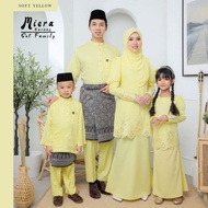 [SOFT YELLOW] FULL SET FAMILY BAJU KURUNG MIERA RAYA  IBU AYAH ANAK [Ready Stok]