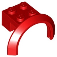 Lego parts Red Vehicle, Mudguard with Arch Round long