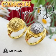 Cincin Topi 5D Emas 916  Original Cincin Emas 916 Bajet Cincin Fesyen Emas 916 Tulen Cincin Fesyen E