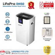 LifePro DH50 Dehumidifier, Purifier, and Dryer All-in-One/ 50L/D Dehumidification/ 8L Tank/ H11 HEPA