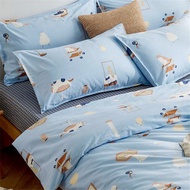 宅中喵  單人雙人床單/床包 手繪貓咪40支純棉床品 枕套被套另購