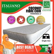 100% Coconut Fibre Coir Single Mattress 6 Inches Thick - Very Firm