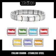 Wednesday Charm Italian Charm Bracelet, Italian Charm Bracelet Stainless Steel