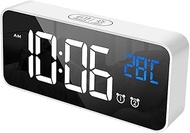 Digital Dual Alarm Clock for Bedroom, Easy to Set, USB Charger, Sounds Adjustable Volume, Snooze, 12