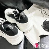 Alexander mcqueen mcq mcqueen White Black Canvas Thick-Soled Casual Sneakers Platform Shoes Martin B