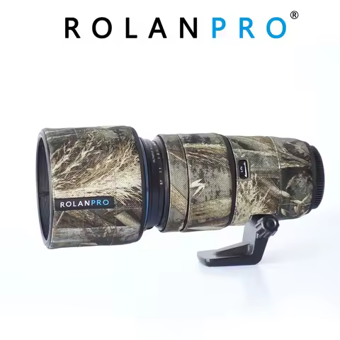 ROLANPRO Camouflage Lens Coat for Olympus M.ZD 40-150 F2.8 PRO Lens Protective Sleeve Waterproof Len