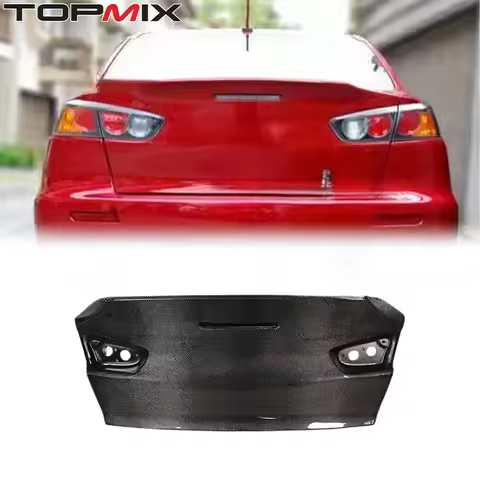 For Mitsubishi Lancer Evolution X 2007-2016 Carbon Fiber Trunk Lid with Ducktail Spoiler
