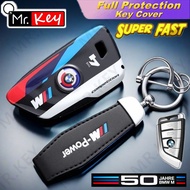 【Mr.Key】BMW 4 Series M Power 50th Anniversary Key Case Cover For BMW 220 i4 M2 X4M IX3 F40 Key Chain