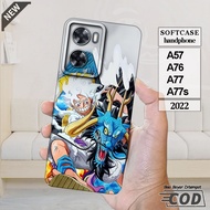 OPPO A57 Case _OPPO A76 _OPPO A77 _OPPO A77s - Cool, flexible, elastic, clear, black silicone Casing