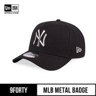 New Era 9FORTY A-Frame New York Yankees Metal Badge Silver Adjustable Cap