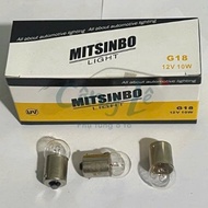 Small MITSINBO turn signal light bulb G18, motorbike and car light bulb 12V 24V 10W with mounting ba