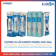 Trọn Bộ 11 Lõi Thay Thế Cho Máy Lọc Nước KAROFI KAD-D66 KAD-D966... (Lõi 123 Smax Duo + Màng RO100 P